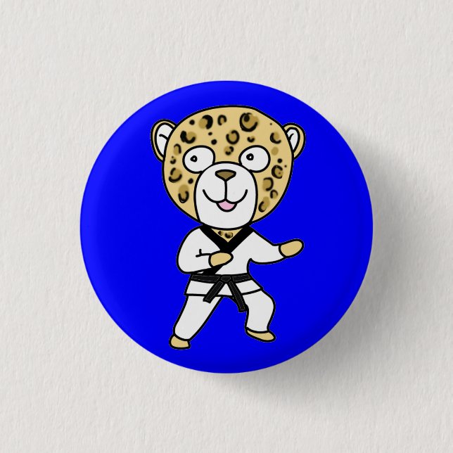 Black Belt Leopard Button (Front)