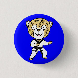 Black Belt Leopard Button