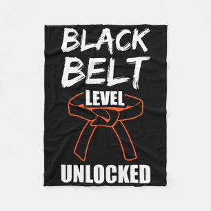 Black Belt Level Unlocked 1 Fleece Blanket