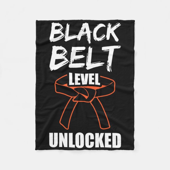 Black Belt Level Unlocked 1  Fleece Blanket (Front)