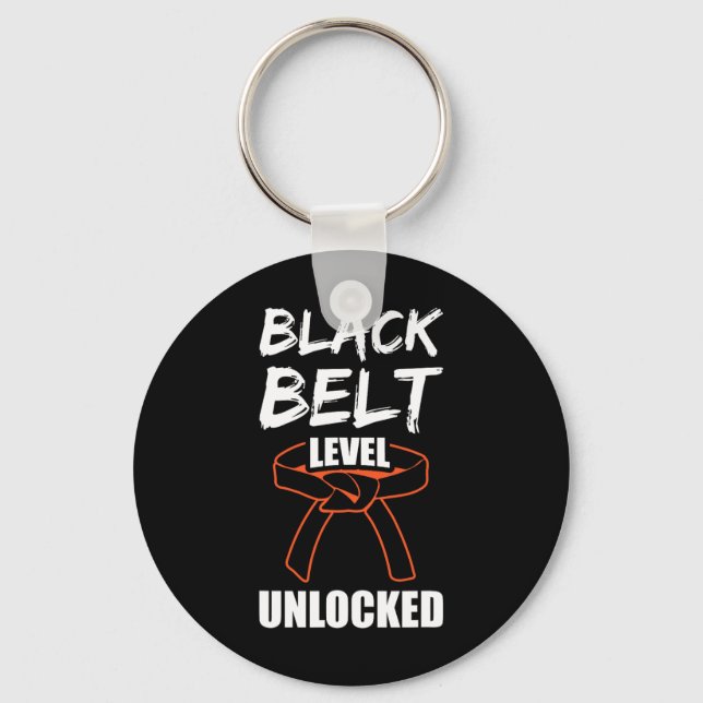 Black Belt Level Unlocked 1  Key Ring (Front)