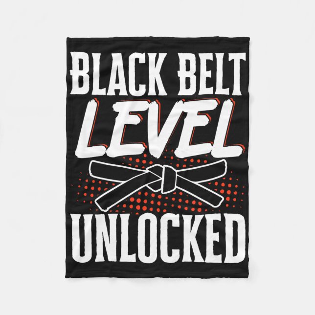 Black Belt Level Unlocked 2  Fleece Blanket (Front)