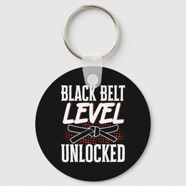 Black Belt Level Unlocked 2  Key Ring (Front)