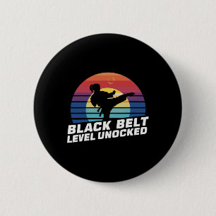 Black Belt Level Unlocked 5  6 Cm Round Badge