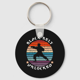 Black Belt Level Unlocked Achievement Karate Keep Key Ring
