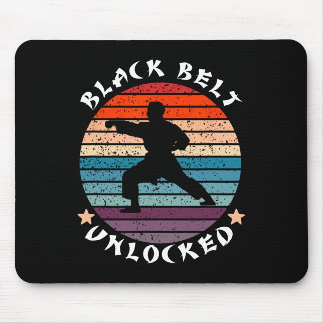 Black Belt Level Unlocked Achievement Karate Keep  Mouse Mat (Front)