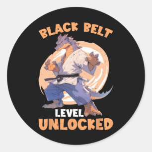 Black Belt Level Unlocked Classic Round Sticker
