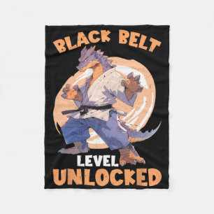 Black Belt Level Unlocked  Fleece Blanket