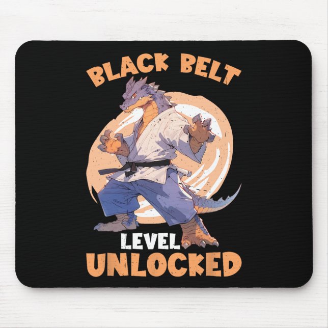 Black Belt Level Unlocked  Mouse Mat (Front)