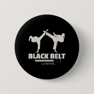 Black Belt Loading Taekwondo Martial Arts Training 6 Cm Round Badge