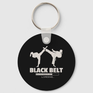 Black Belt Loading Taekwondo Martial Arts Training Key Ring