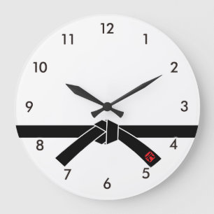 Black Belt, Martial Arts 黒帯, 武道 Large Clock