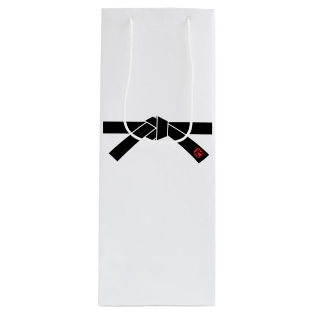 Black Belt, Martial Arts Wine Gift Bag (Front)