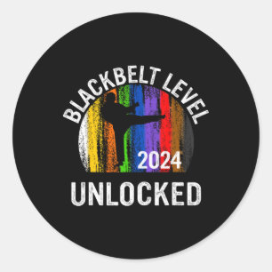 Black Belt Men Achievement Martial Arts Karate Boy Classic Round Sticker