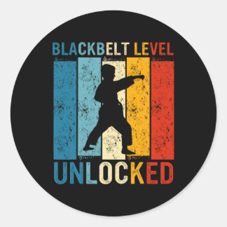 Black Belt Men Achievement Martial Arts Karate Boy Classic Round Sticker