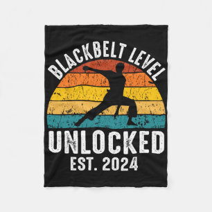 Black Belt Men Achievement Martial Arts Karate Boy Fleece Blanket