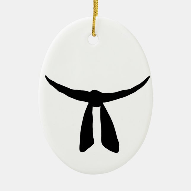 Black Belt Party Ceramic Tree Decoration (Front)