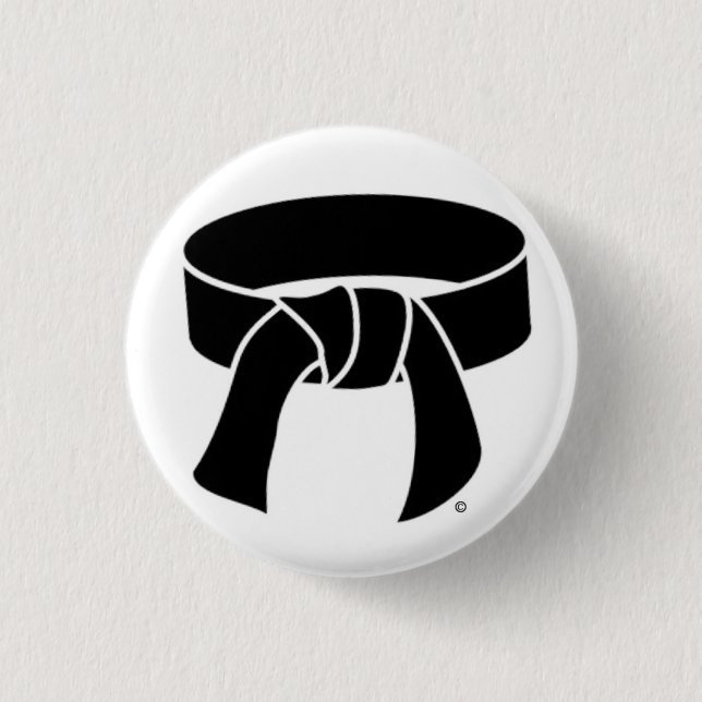 Black Belt pinback button (Front)