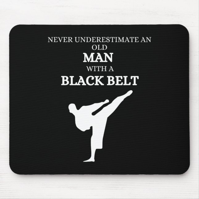 Black Belt Saying Karate Martial Arts  Mouse Mat (Front)