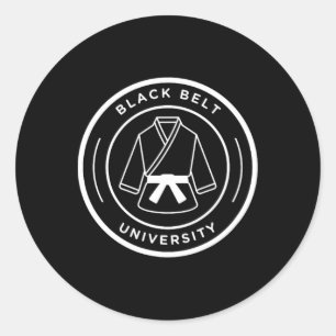 Black Belt University Classic Round Sticker