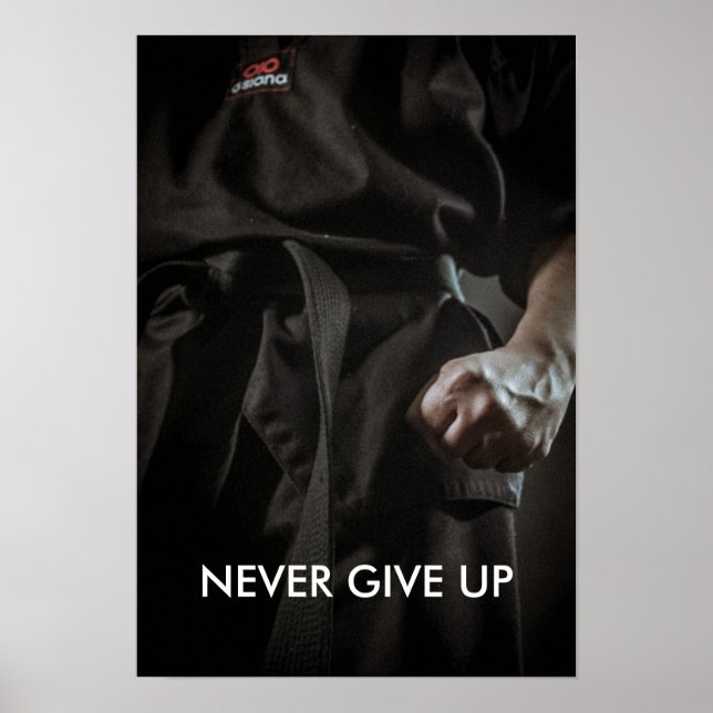 Black Belts Never Give Up Poster (Front)