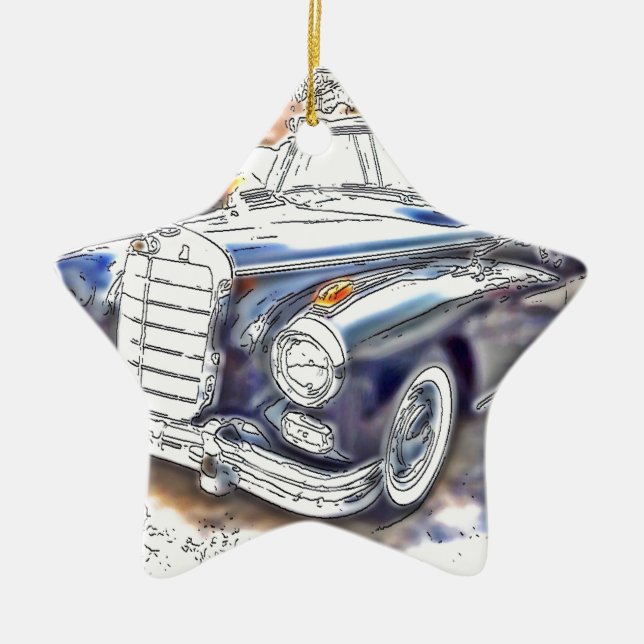 Black Benz Ceramic Tree Decoration (Front)