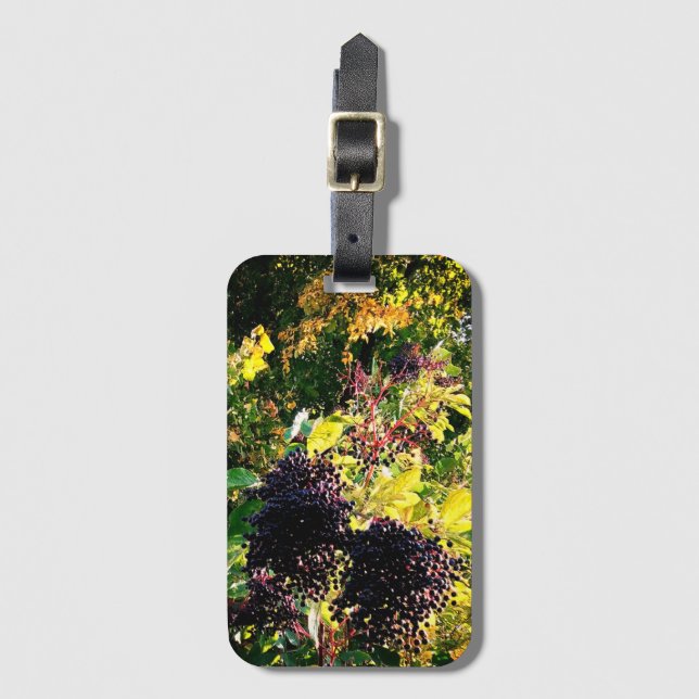 Black berries luggage tag (Front Vertical)