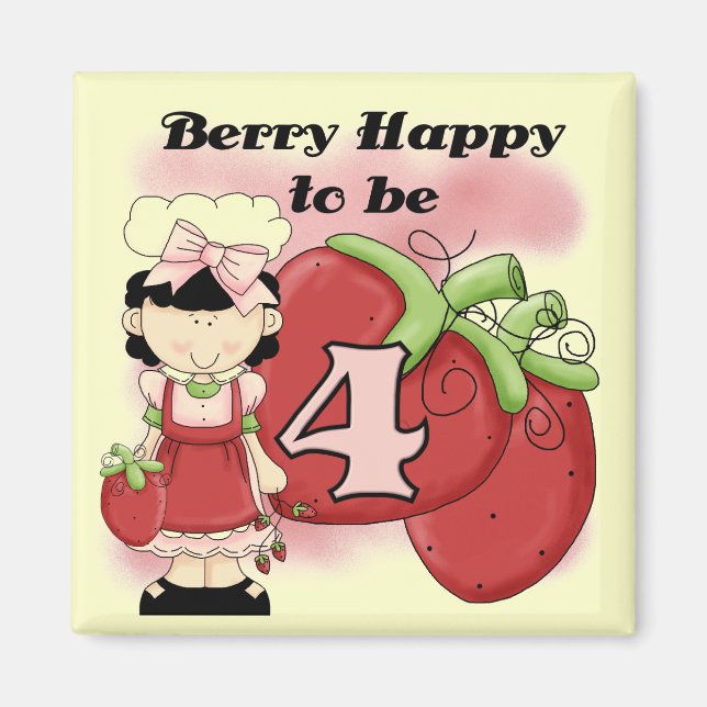 Black Berry 4th Birthday Tshirts and Gifts Magnet (Front)