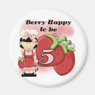 Black Berry Happy 5th Birthday Tshirts and Gifts Magnet
