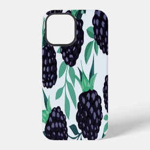 Black Berry Tropical: Fruit Seamless Pattern iPhone 12 Case