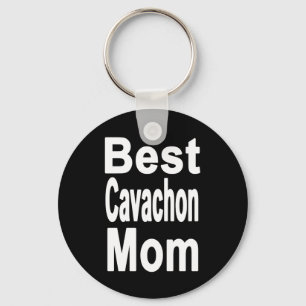 Black Best Cavachon Mom Key Ring