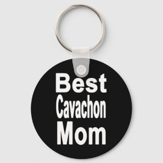 Black Best Cavachon Mom Key Ring