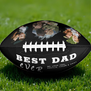 Black Best Dad 3 Photo Collage Father`s Day American Football