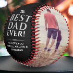 Black Best Dad Ever Father`s Day 2 Photo Collage Softball<br><div class="desc">Black Best Dad Ever Father`s Day 2 Photo Collage Softball. The best dad ever 2 photo template softball. Personalise it with your 2 favourite photos and your names in the love message. The background is black and the text is in trendy white and grey typography. You can change any text...</div>