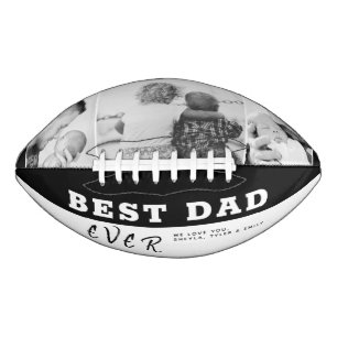Black Best Dad Father`s Day 3 Photo Collage  American Football