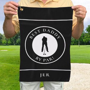 Black Best Daddy By Par Golfer Monogrammed Sports Golf Towel