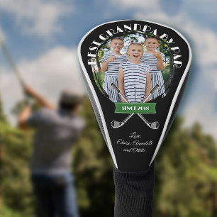 Black Best Grandpa By Par Since Year With Photo Golf Head Cover