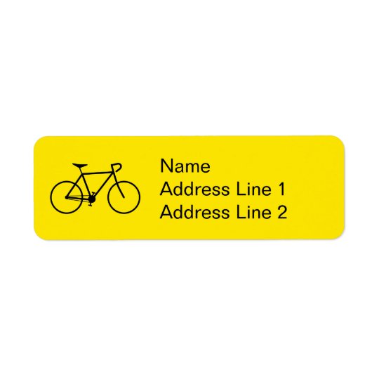 Black Bicycle Silhouette Address Label