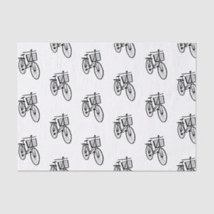Black Bicycle Silhouette Tissue Paper