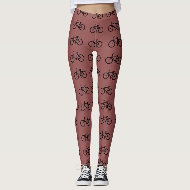 Black Bicycles on Brown Leggings (Front)
