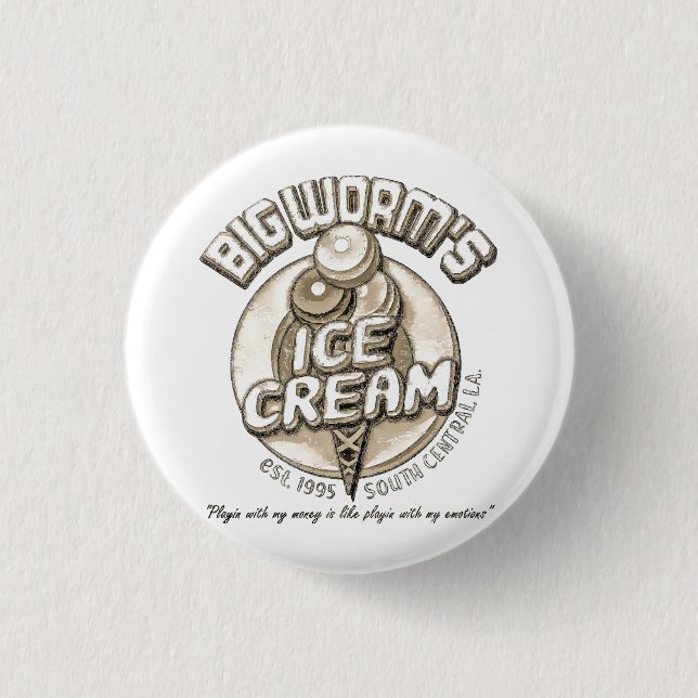 Black big worm  3 cm round badge (Front)