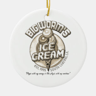 Black big worm ceramic tree decoration