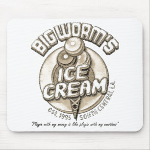 Black big worm mouse mat