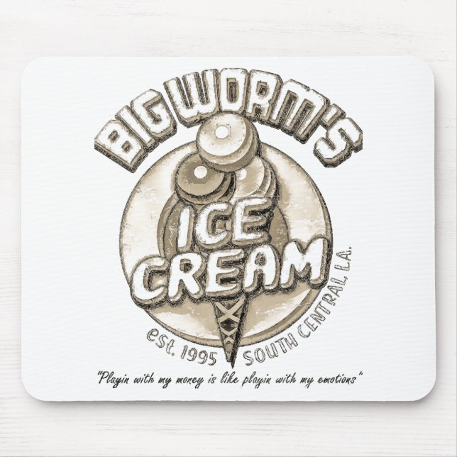 Black big worm  mouse mat (Front)