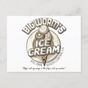 Black big worm postcard