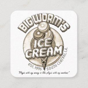 Black big worm square business card