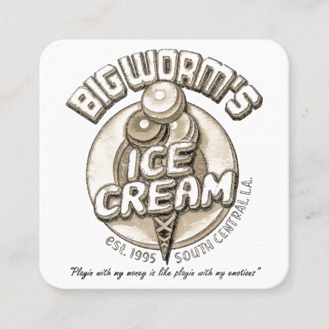 Black big worm  square business card (Front)