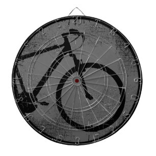black bike in a circle dartboard