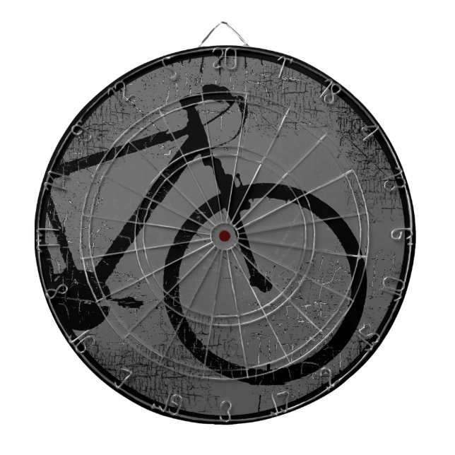 black bike in a circle dartboard (Front)
