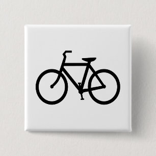 Black Bike Route 15 Cm Square Badge